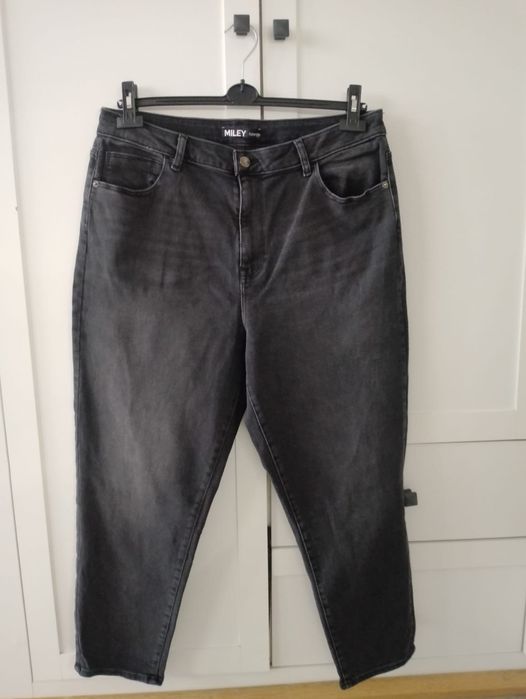 Jeansy damskie mom wysoki stan 46