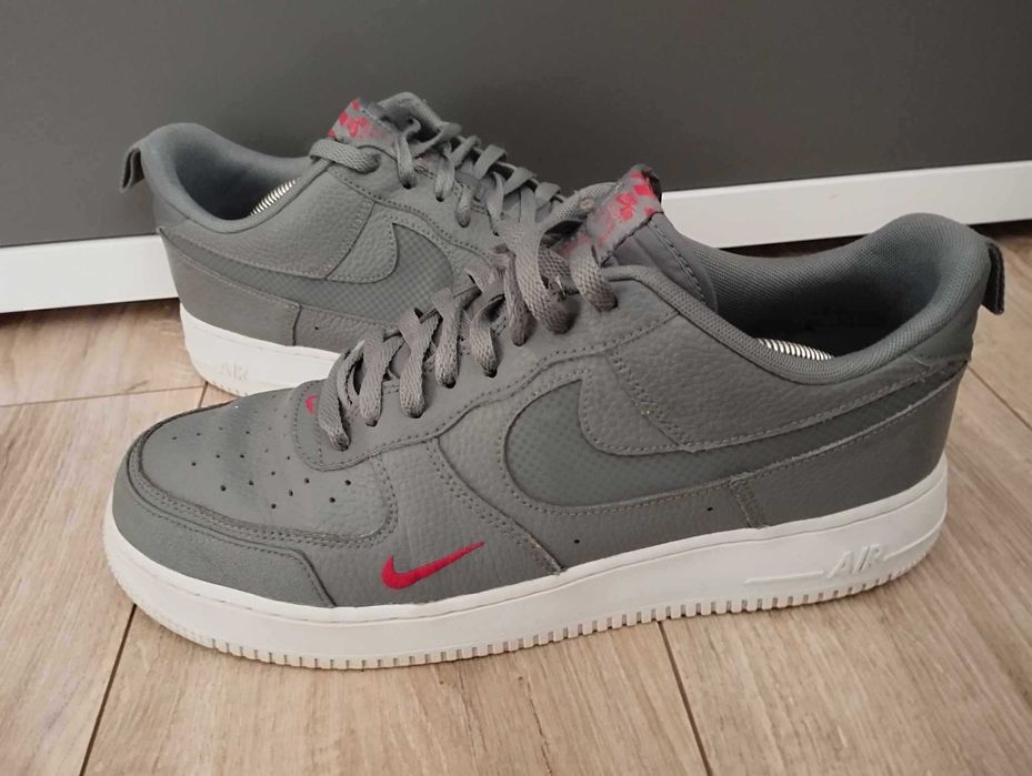 Nike Air Force 1 Low LV8 Smoke Grey Red Reflective Swoosh 46