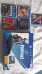 PlayStation 4 com 2 commandos e 5 jogos