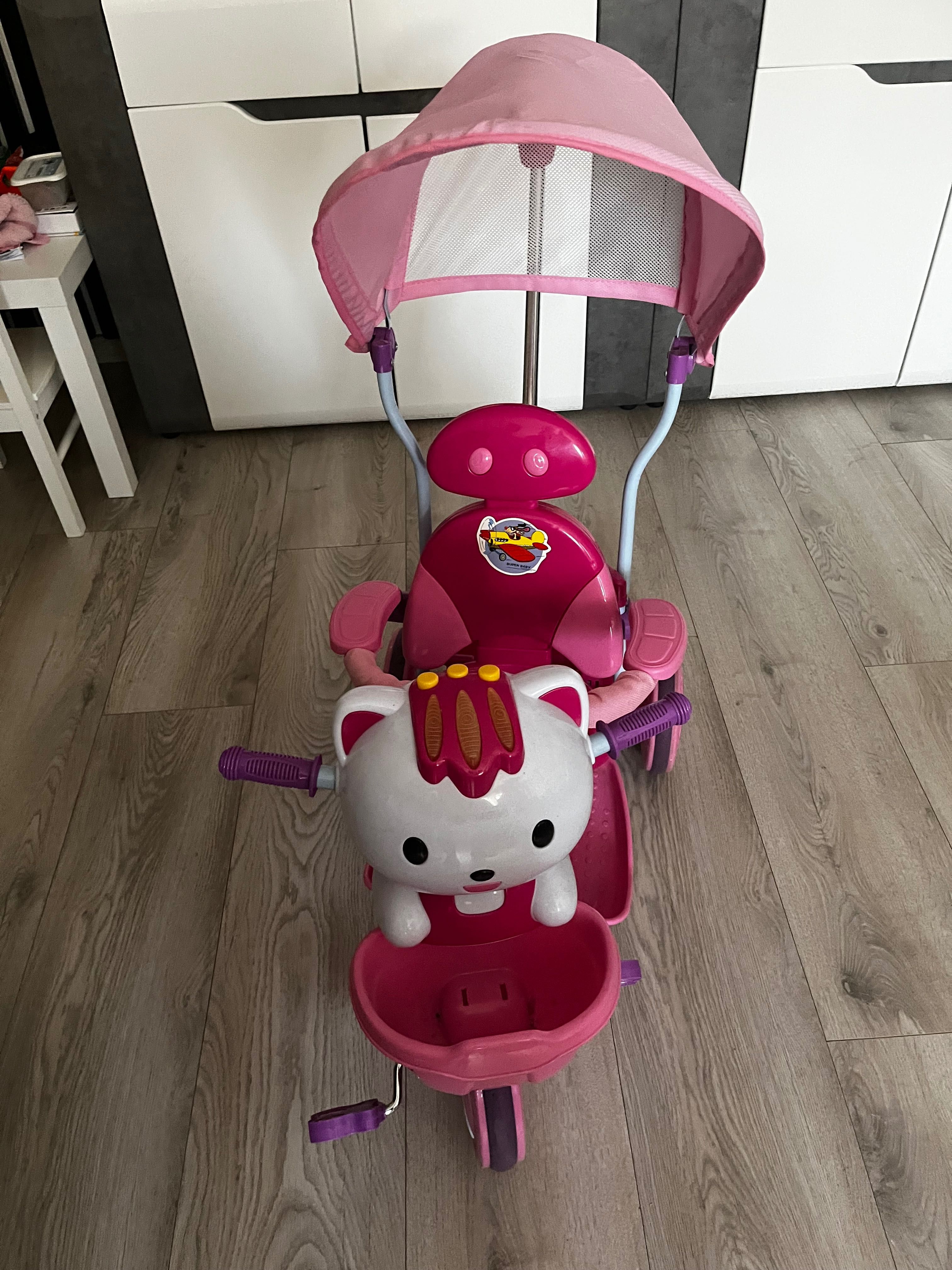 Rowerek dla dziewczynki trzykołowy Hello Kitty
