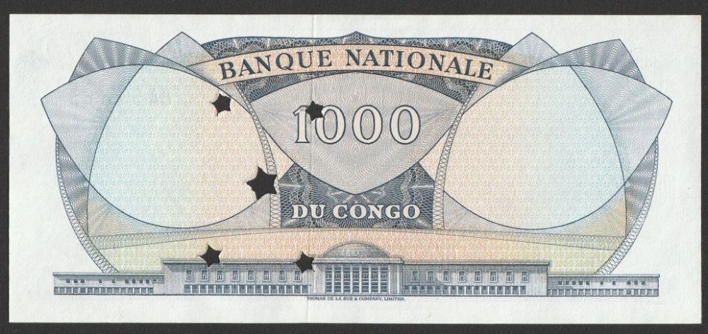 Kongo Congo 1000 franków 1964 - gwiazdki - stan bankowy UNC