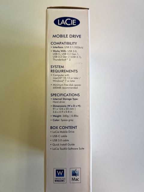 *NOVO* Disco externo LaCie 4T