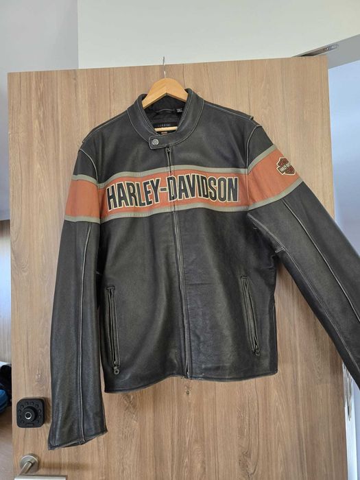 Casaco de couro Harley Davidson novo em folha, tamanho XL para homem