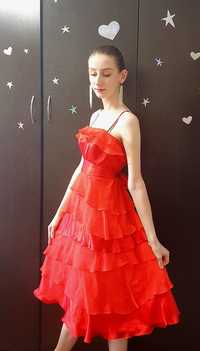 Сукня червона атласна плаття Monsoon