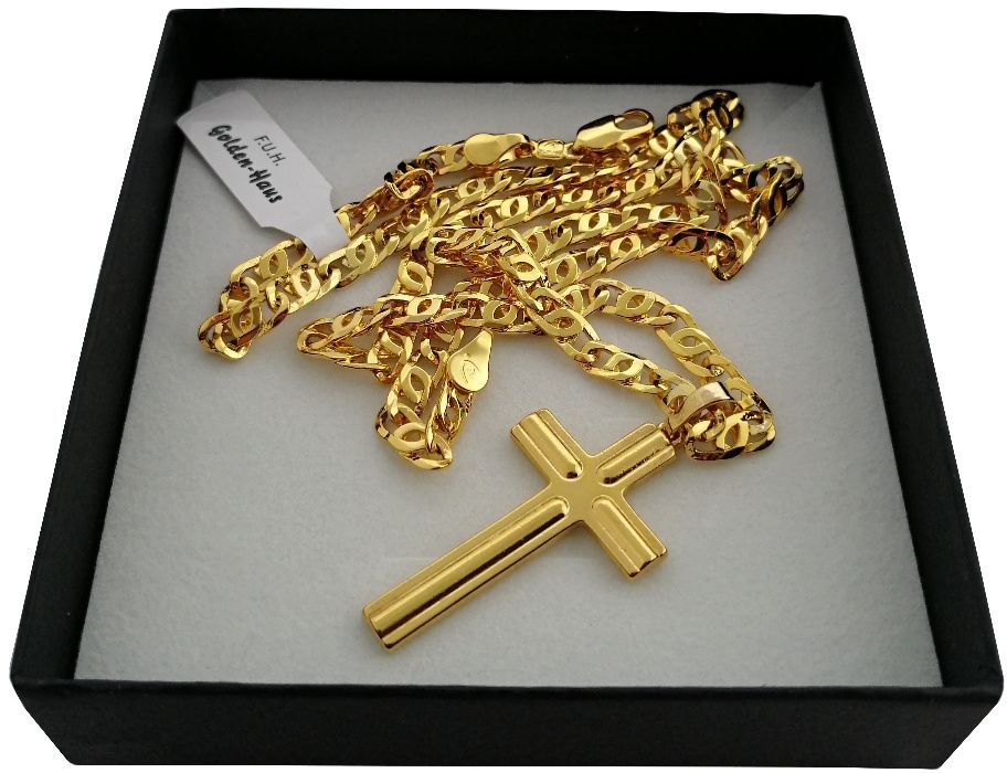 Unikalny komplet: Łańcuszek GUCCI+krzyżyk 24 karaty Gwarancja PREZENT