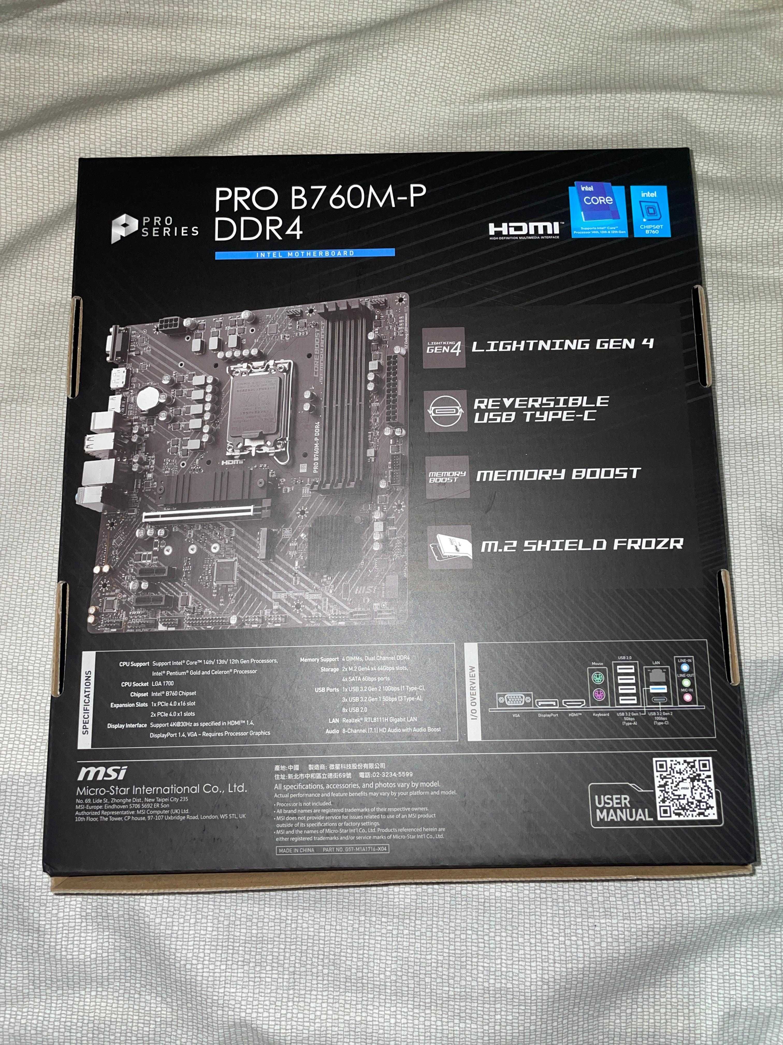 I5-12400F & MSI B760M-P DDR4 NOVOS*