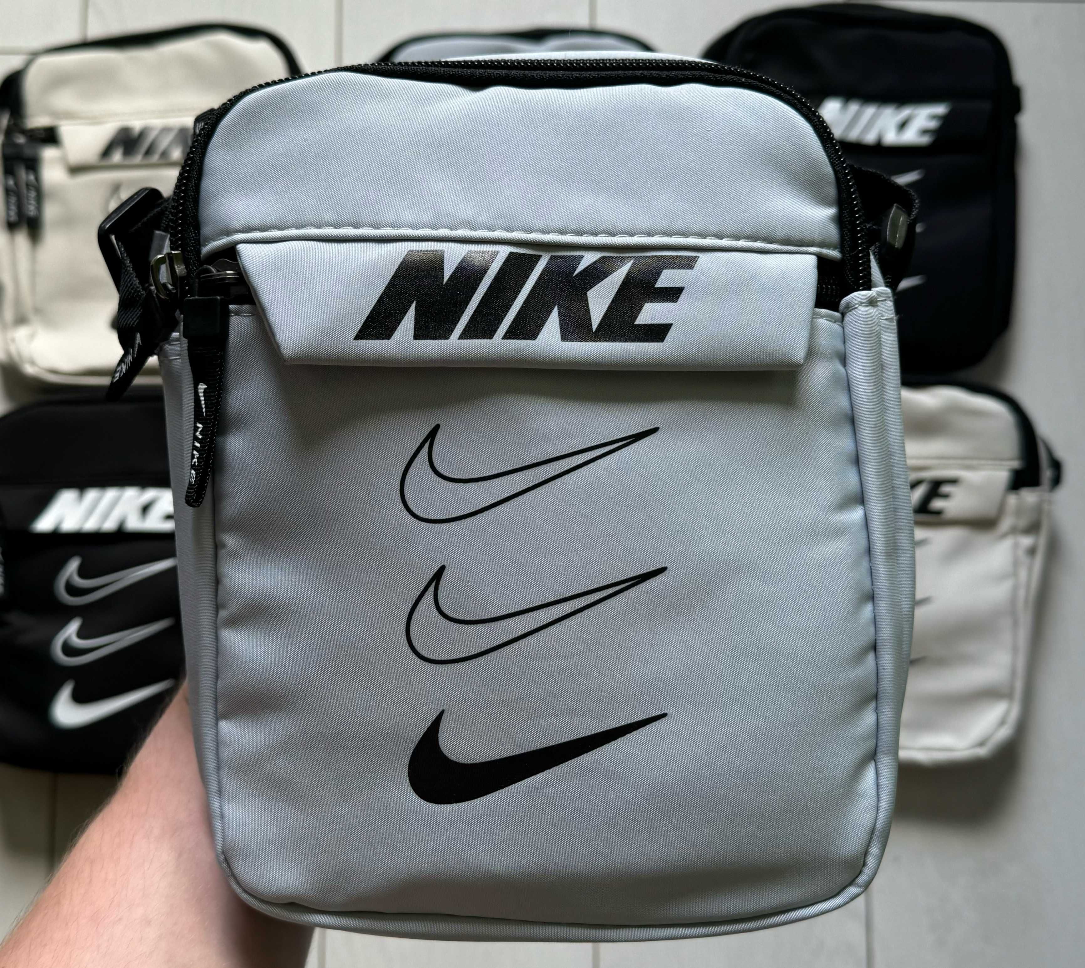 Топ! Сумка через плече Nike у трьох кольорах: (Чорний, Сірий, Білий).