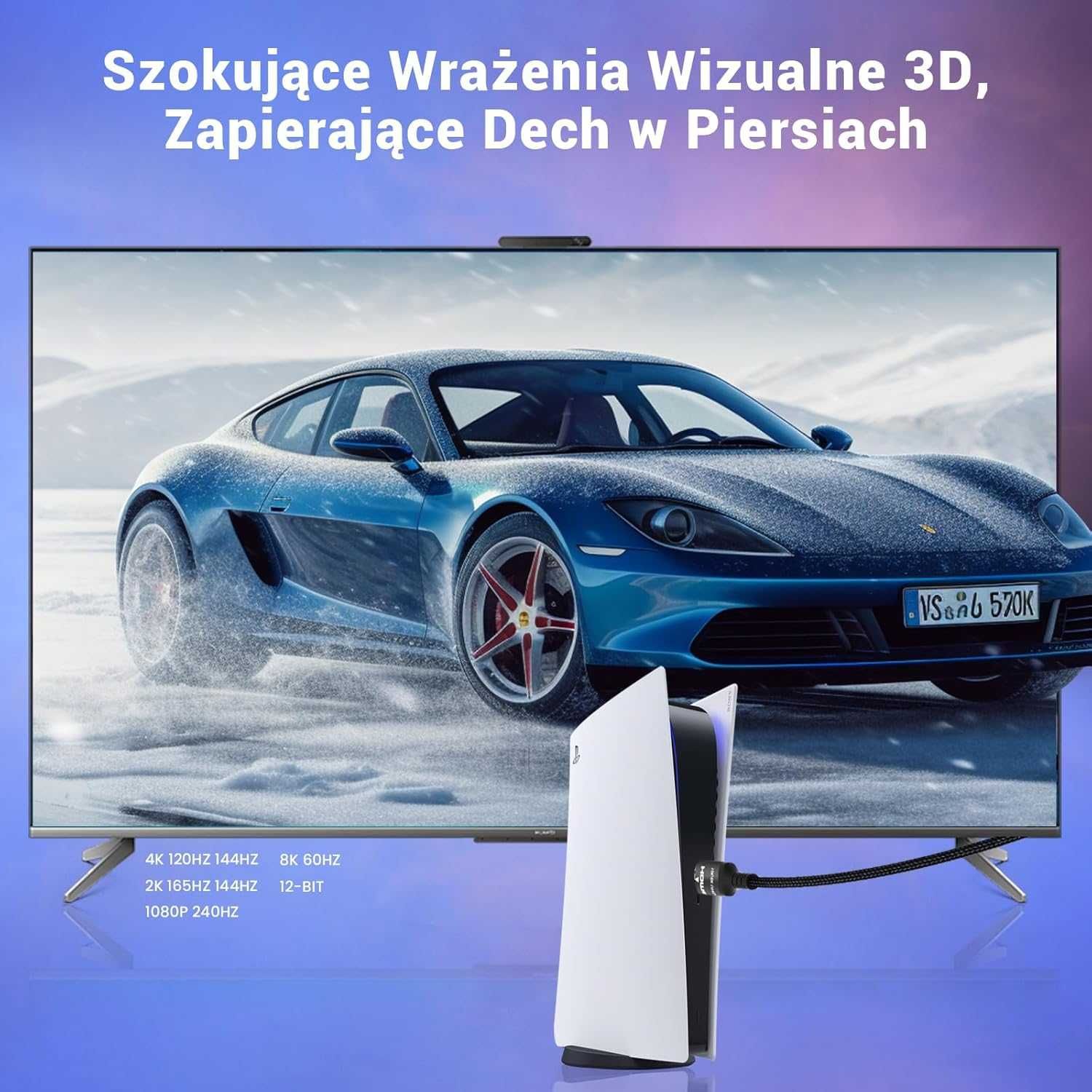 Etseinri Cabo Przewód HDMI 48 Gb/s 0.5 Metra 2.1 8K Ultra High Speed
