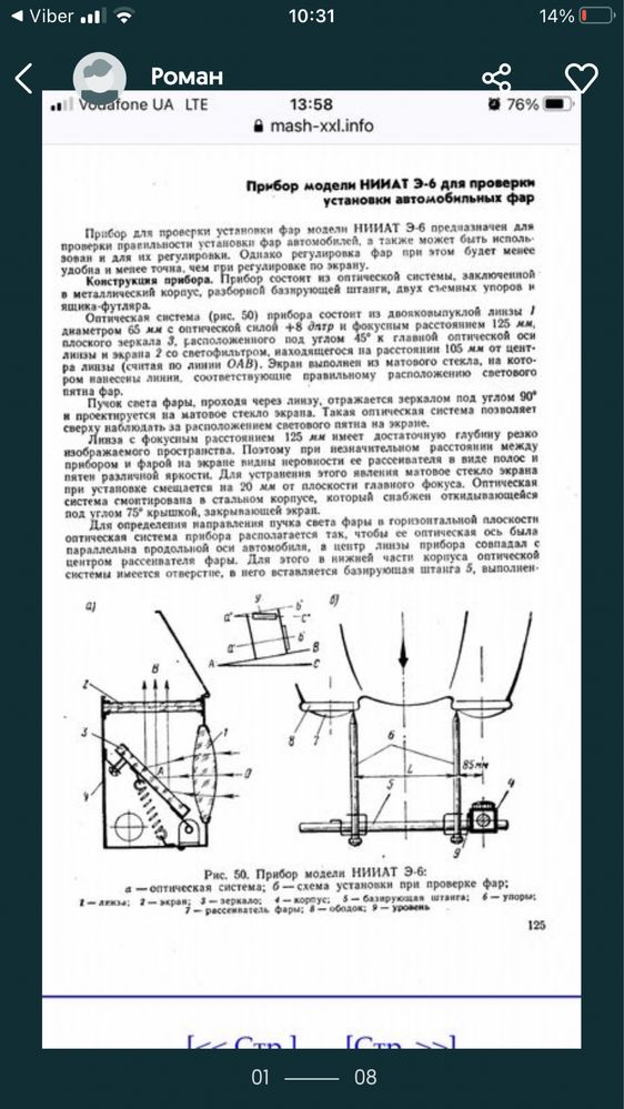 НИИАТ. Прибор регулюваняя пучка світла фар.