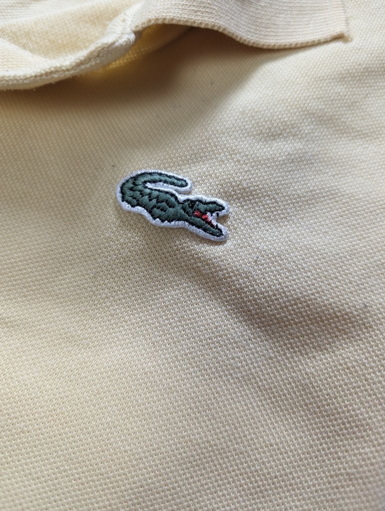 Żółta koszulka polo polowka Lacoste vintage