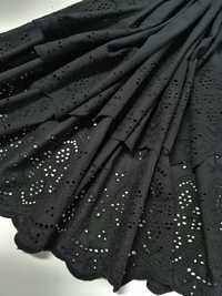 Czarny haft angielski bawełna na sukienkę, spódnicę, pasy 1,5m