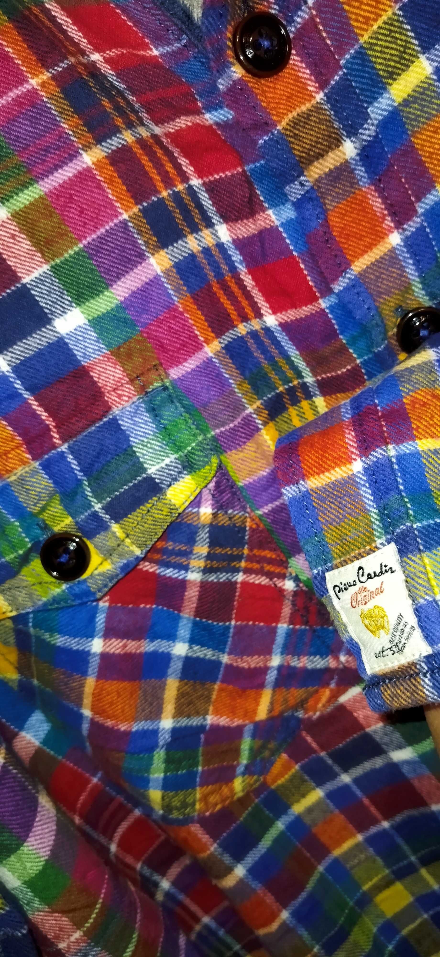 Мужская байковая рубашка Pierre Cardin  - размер 4-XL (мультиколор