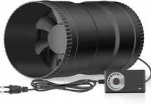 Wentylator cyrkulator HON&GUAN X czarny 150mm z regulatorem obrotów