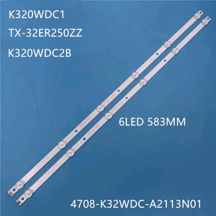 Set 2x LCD LED Strip 6 LED 583mm 6V K320WDC1 4708-K32WDC-A2113N01