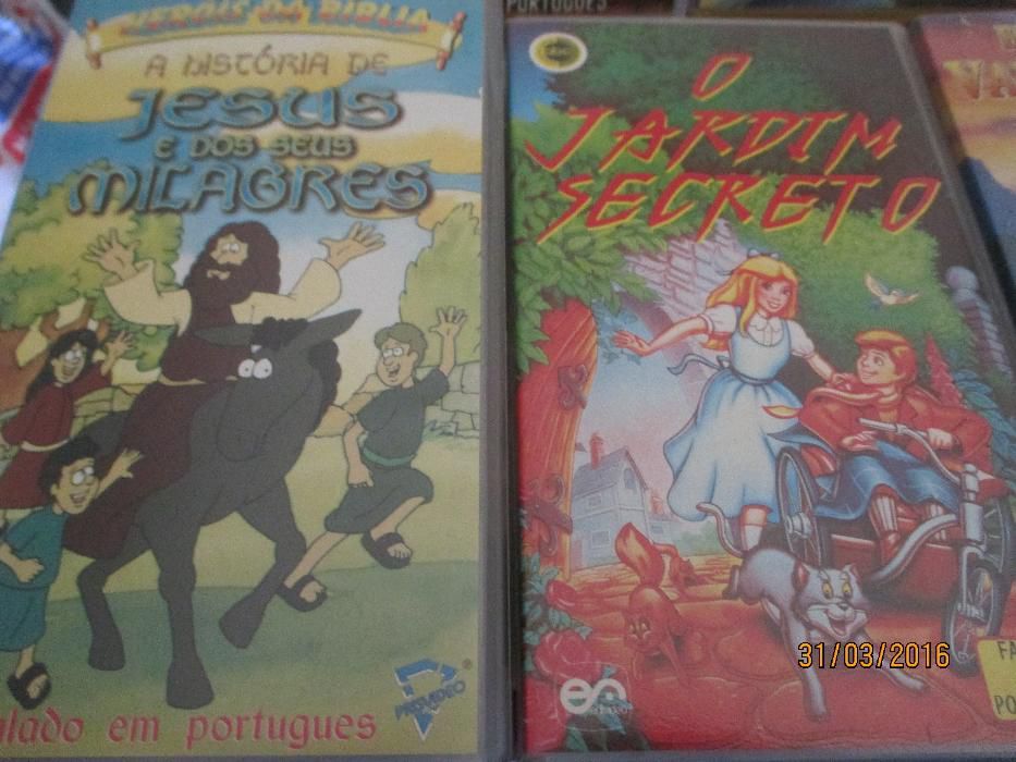 7 cassetes VHS de desenhos animados