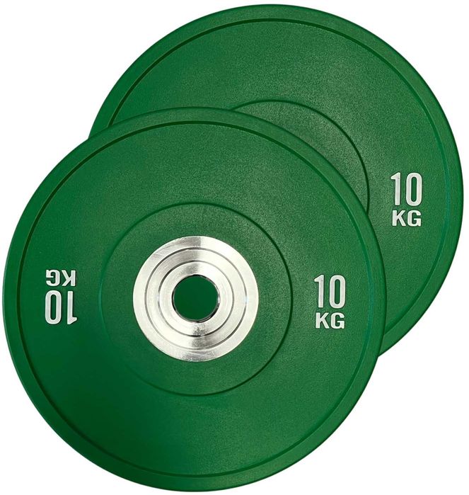Obciążenie olimpijskie 2x10 KG bumper PRO 10 KG zielony WZMOCNIONE