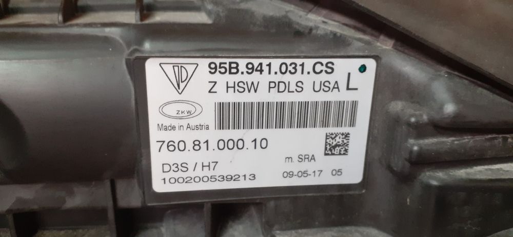 Porsche Macan komplet lamp 95B 941031CS