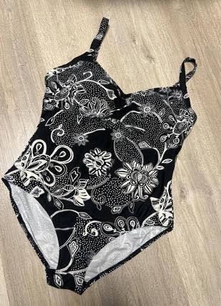 Чорно-білий Суцільний купальник bm 16/2-3xl