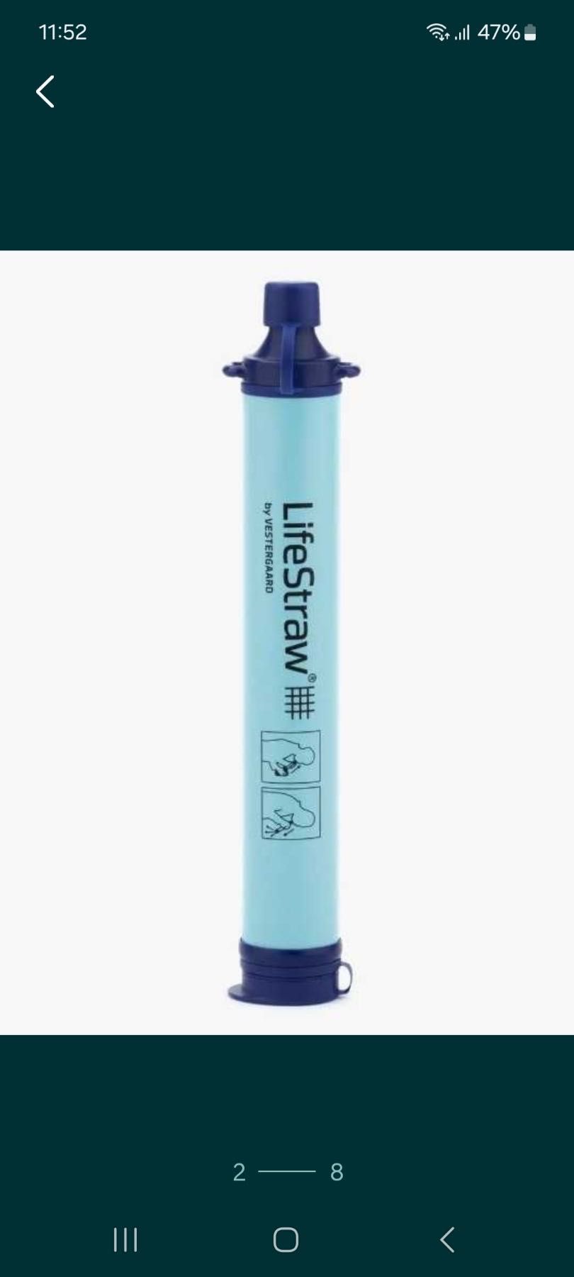 Індивідуальний фільтр LiteStraw
Personal Water Filter