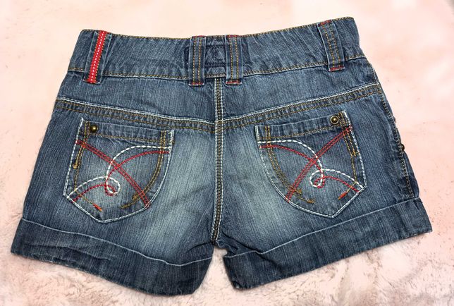 NEXT rozm.134 (8-9 lat) spodenki jeansowe szorty z Truskawką