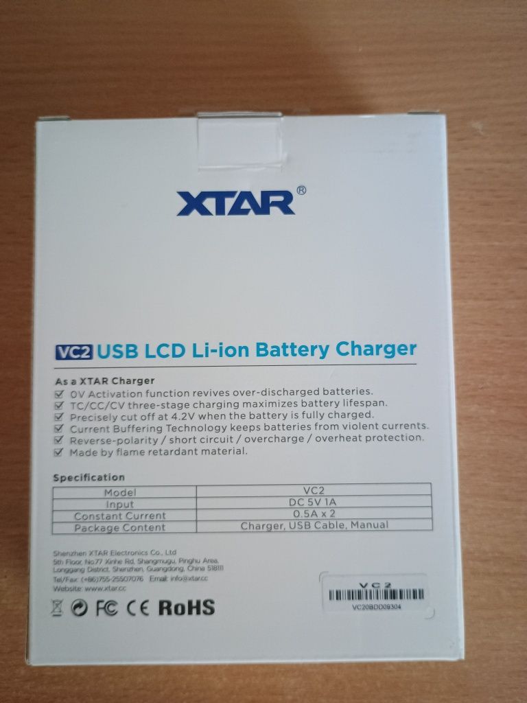 Зарядное устройство XTAR VC2 для Li-ion аккумуляторов