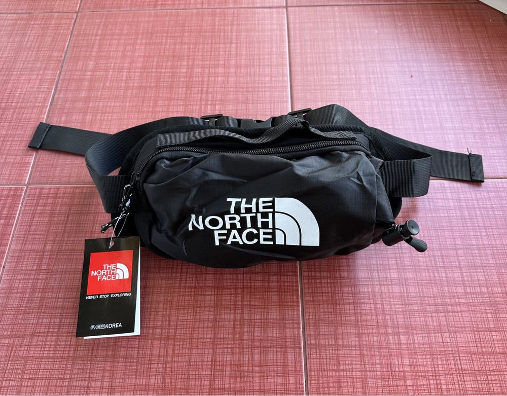 Бананка The North Face,поясная сумка черная,норт фейс оранжевая