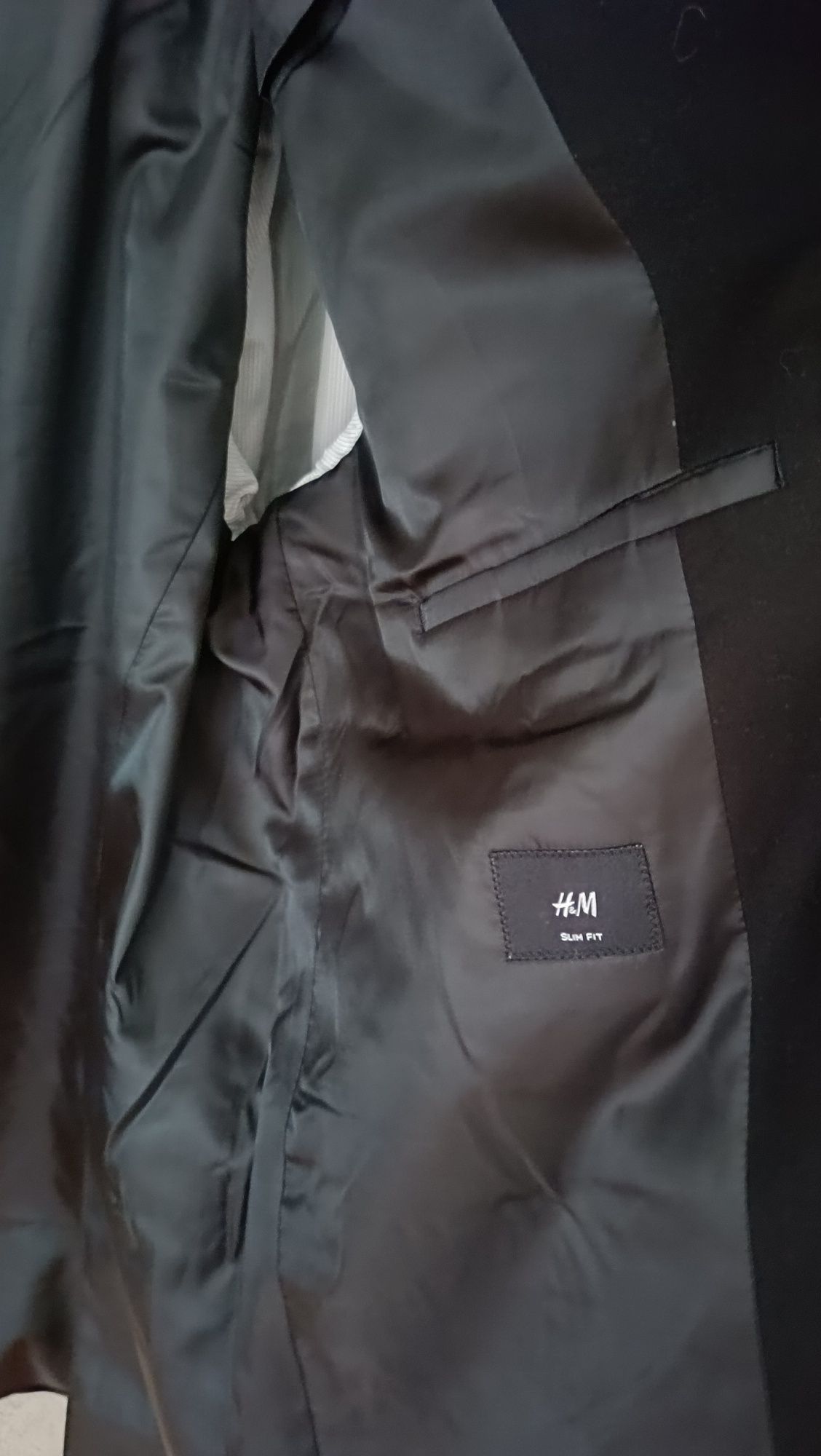 H&M czarna marynarka slim fit garnitur