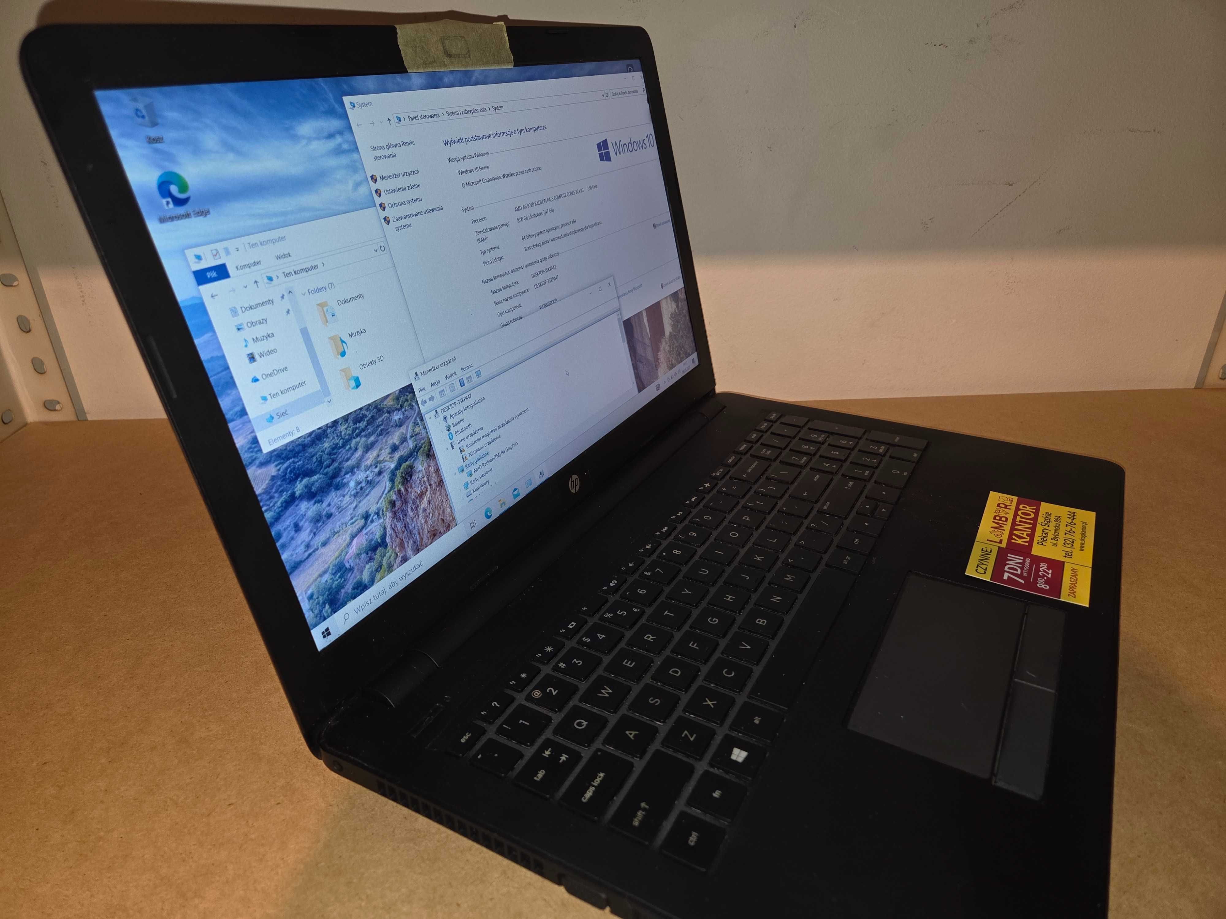 (1885/24) Laptop HP 255 G6 / AMD A6 2.50GHz / 128SSD / 8GB RAM / Win10