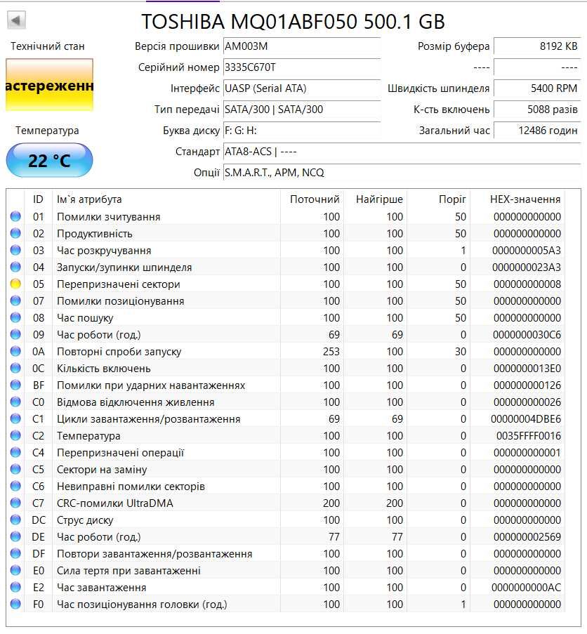 HDD 2.5" 500G Toshiba, HGST, Western Digital