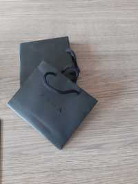 Mała torebeczka Zara papierowa kolekcja 2szt czarne prezent home torba