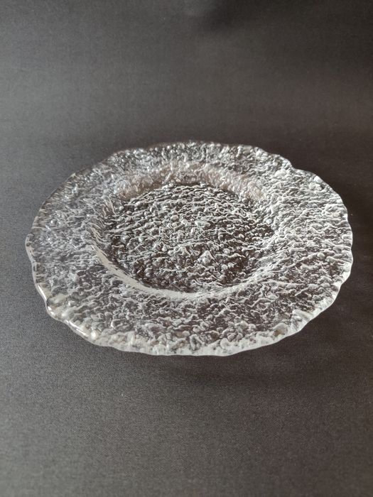 Talerz paterka szkło Pukberg, Szwecja vintage