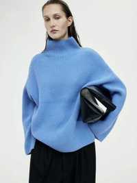 Жіночий светр з високим коміром Н&М  S Синій