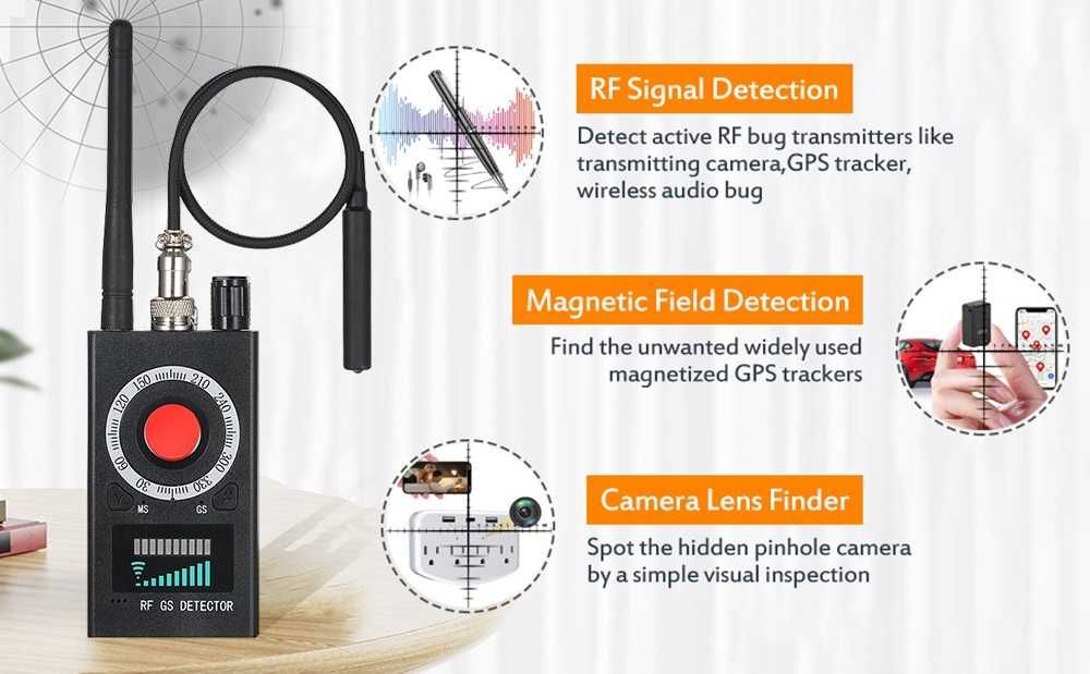 Descubra se está a ser vigiado -Detector localizadores GPS Cameras etc