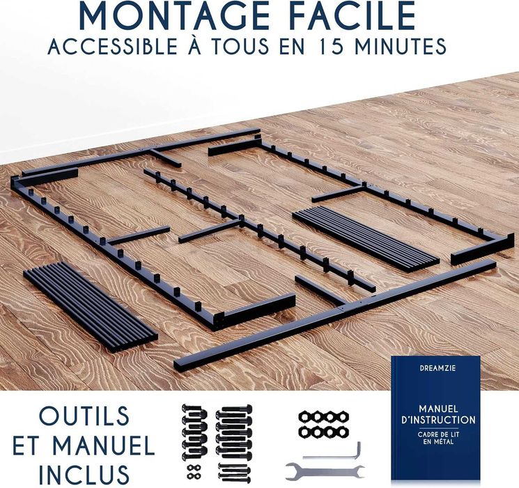 Nowy stelaż / rama łóżka / 200x200x36 / metalowy / DREAMZIE / W155!