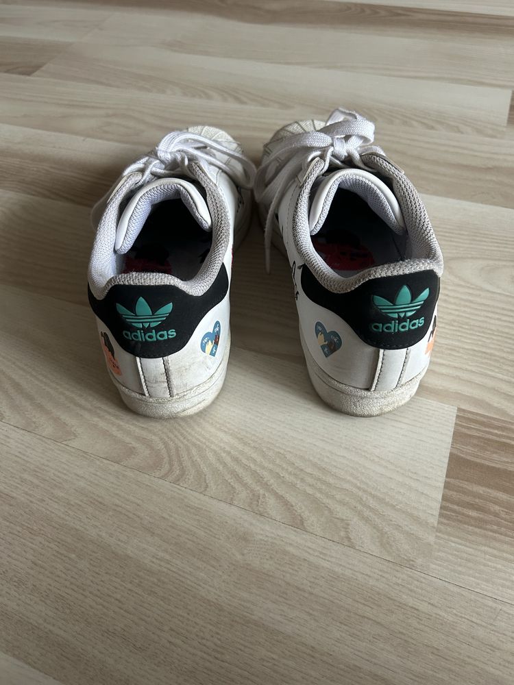 Adidas superstar Pure J 38 24cm białe buty