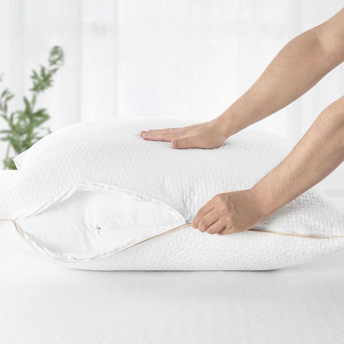 Poduszki 80x80 cm 2 szt. z pokrowcem z włókna bambusowego