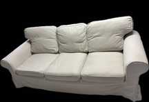 Sofa 3-osobowa EKTORP IKEA z fotelem (jasnobeżowa)