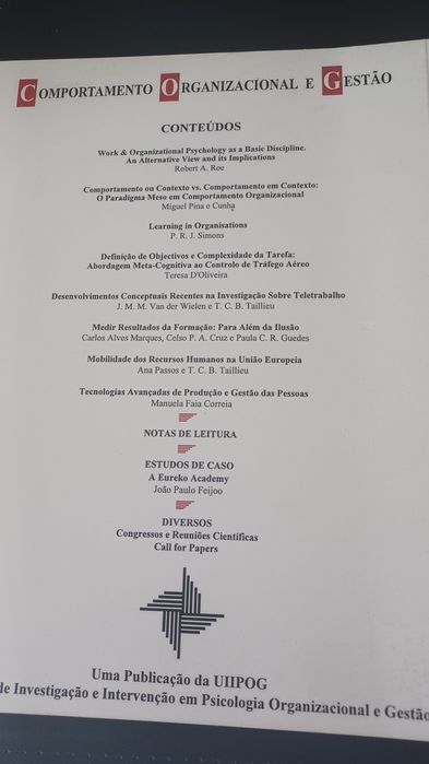 Livros "Comportamento Organizacional e Gestão" V. 1 e 2, N° 1 e 2