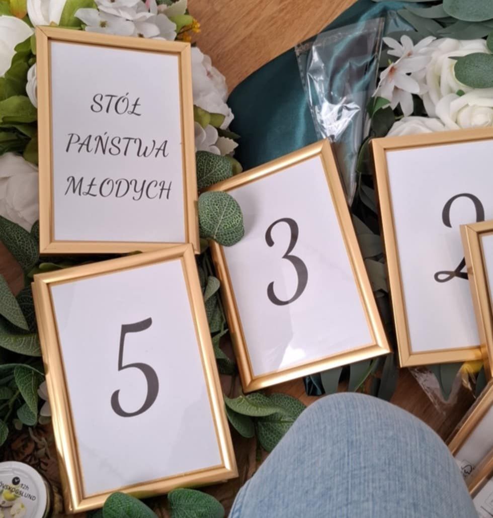 Weselne numery na stoły