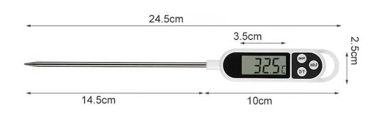 Termómetro digital de vareta para alimentos, papa de animais (NOVOS)