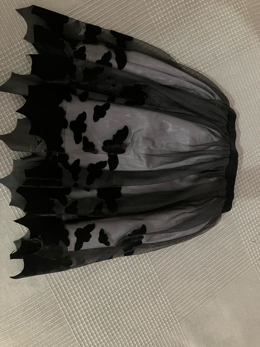 Saia preta de tule crianca