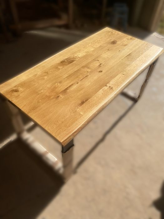 Stół dębowy loft Nowoczesny Dąb Lite Drewno Rustic Jadalnia Żywica