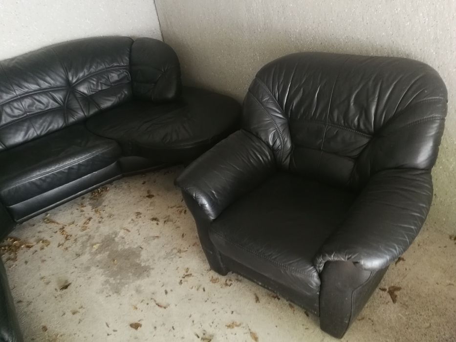 Komplet skórzany Sofa 5 + 1 z plecamii