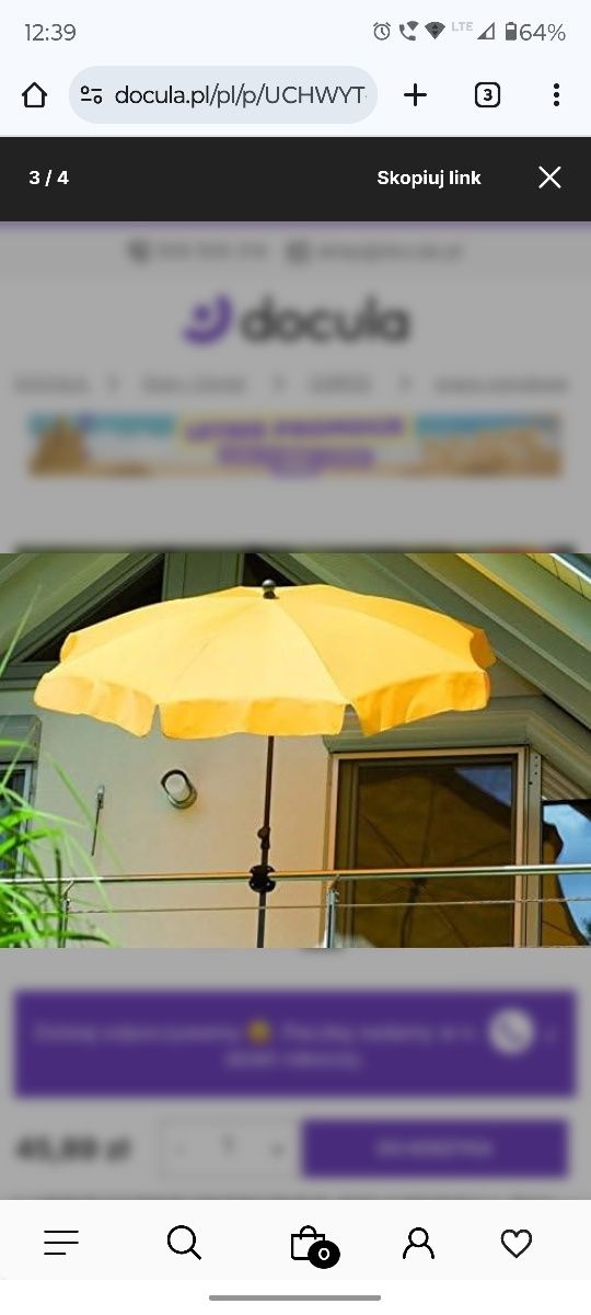Uchwyt od parasola ogrodowego do balustrad Schneider