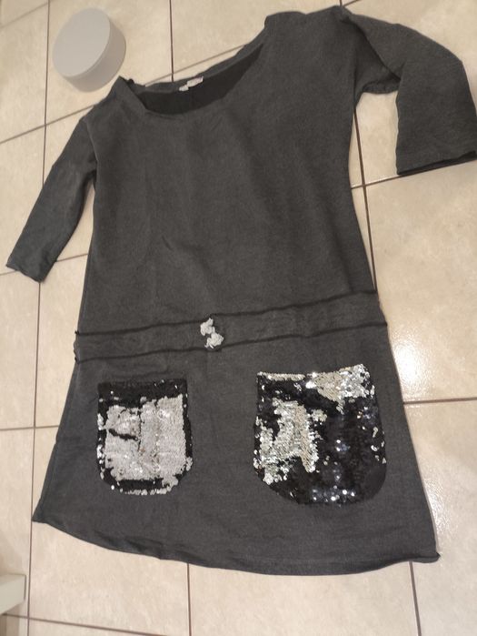 Sukienka elegancka dresowa cekiny sylwester  święta 42 44 XXL