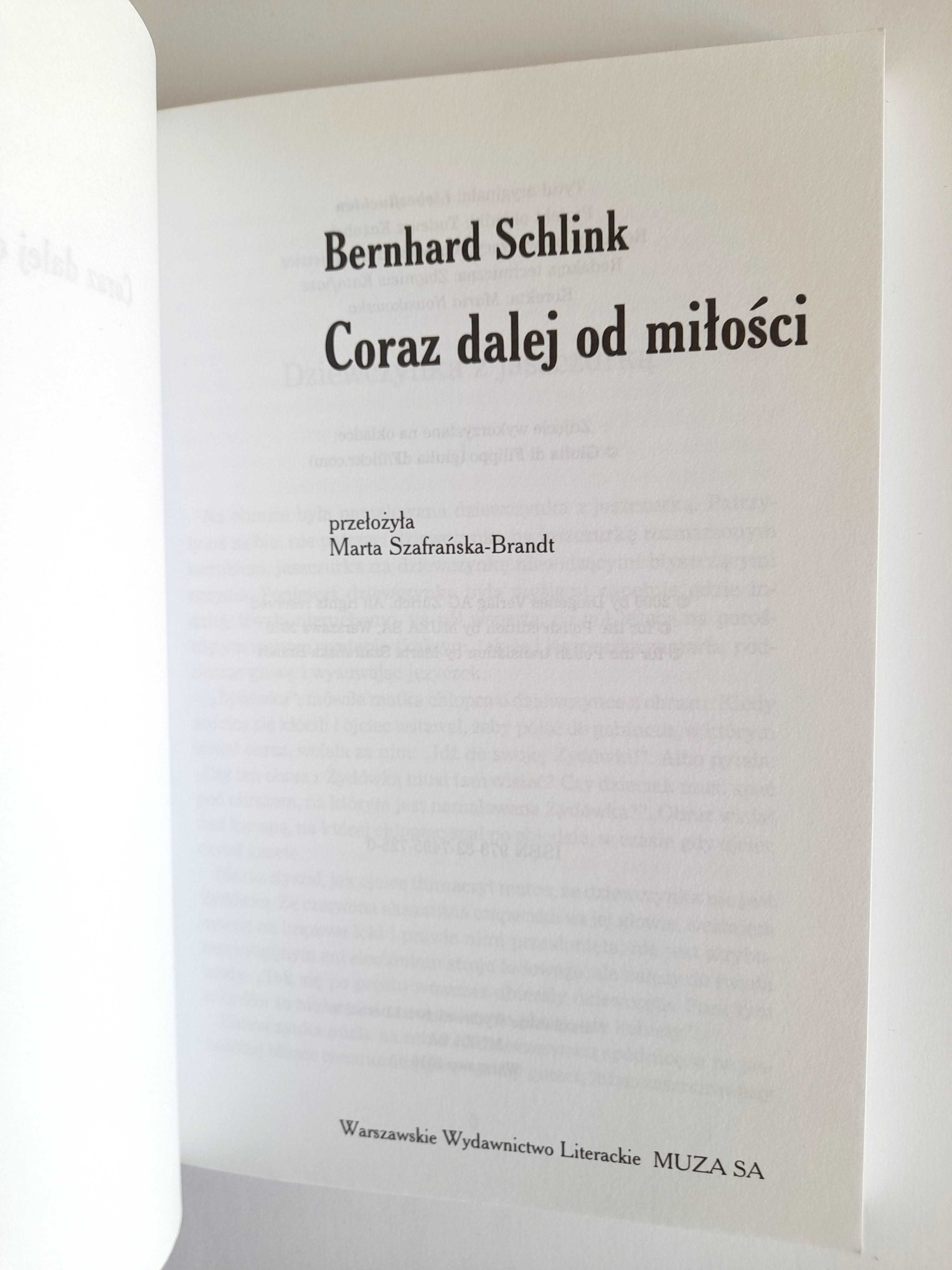 Coraz dalej od miłości - Bernhard Schlink