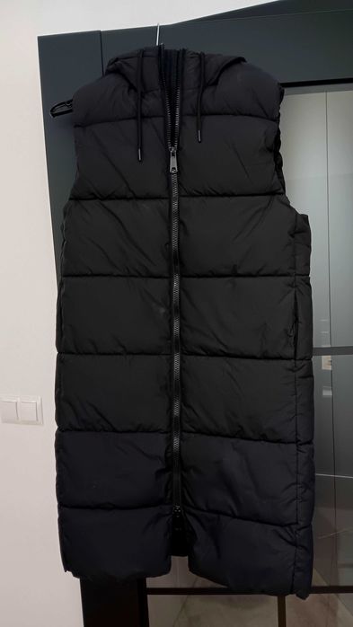 Kamizelka pikowana długa H&M nowa czarna xs s