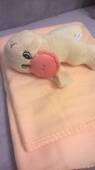Nowy kocy polarowy 80x120 z kaczką