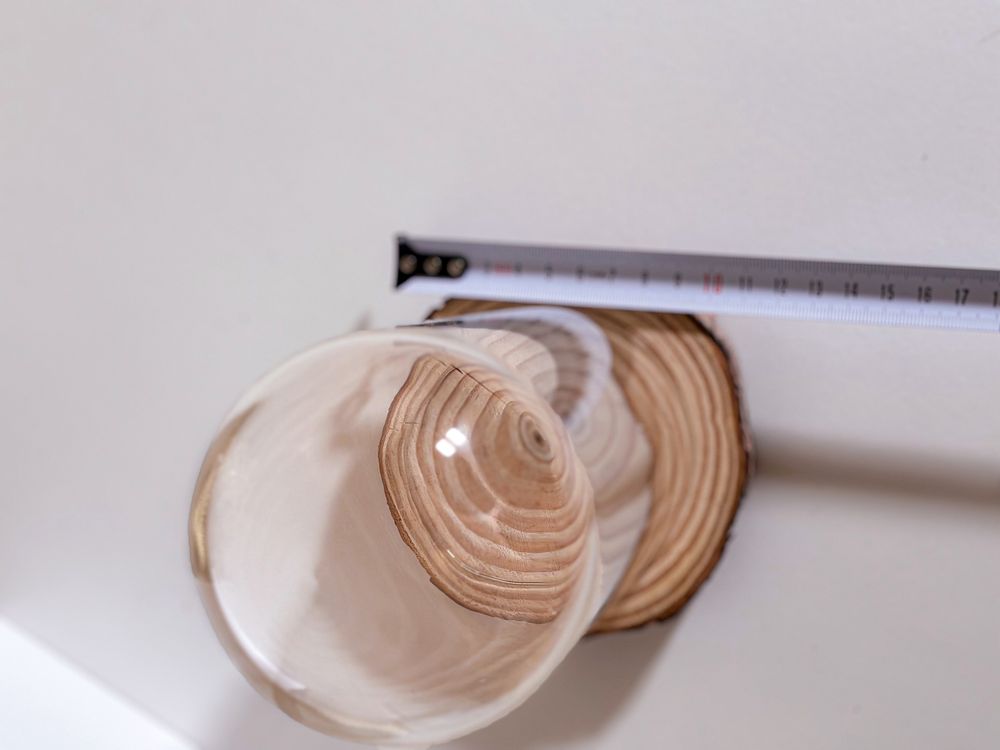 Kopuła klosz szklana sfera nowy nowa co drewniana podstawka 20 cm