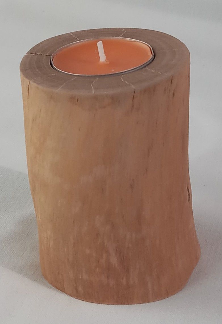 Świecznik loft handmade drewniany